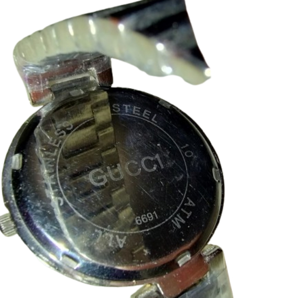 Women's Gucci Watch, Black Bezel, Stones Around Face, Stainless Steel, #1699 #10 - Picture 11 of 16
